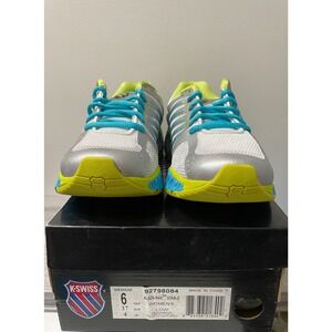 K-Swiss Blade-Max Stable Womens 6 Running Shoes Silver Yellow‎ Blue NIB